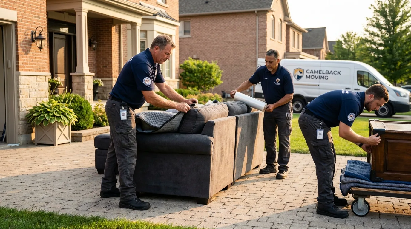 Large estate moving crew wrapping furniture in Elberta, AL