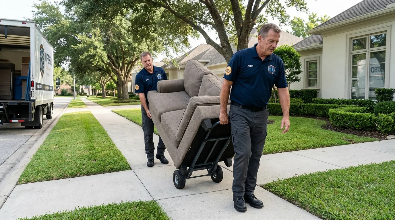 Local residential moving crew loading furniture in Elberta, AL
