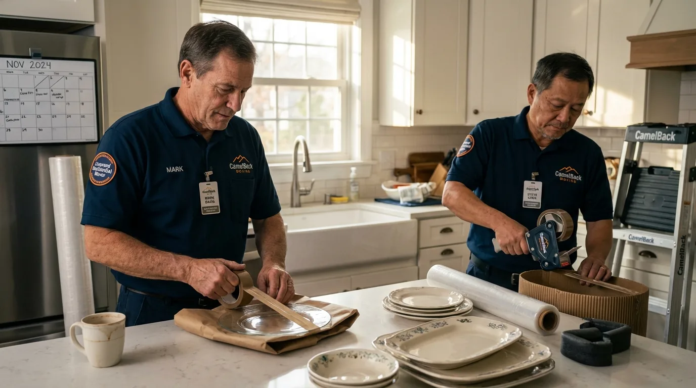 Professional crew packing kitchen dishware in Elberta, AL